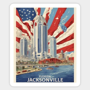 Jacksonville Florida United States of America Tourism Vintage Poster Sticker